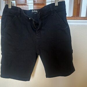 Black denim shorts